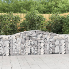 vidaXL 15 db íves horganyzott vas gabion kosár 400x30x100/120 cm kerti dekoráció