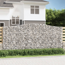 vidaXL 15 db íves horganyzott vas gabion kosár 400x30x180/200 cm kerti dekoráció