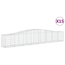 vidaXL 15 db íves horganyzott vas gabion kosár 400x50x60/80 cm (3145939) kerti tárolás