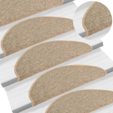 vidaXL 15 db sötét bézs színű öntapadó lépcsőszőnyeg 65 x 25 cm lakástextília
