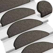 vidaXL 15 db szizál hatású antracitszürke lépcsőszőnyeg 65x21x4 cm lakástextília
