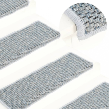 vidaXL 15 db szizál hatású kék öntapadó lépcsőszőnyeg 65x21x4 cm lakástextília