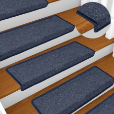 vidaXL 15 db szürke-kék lépcsőszőnyeg 65x21x4 cm lakástextília