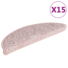 vidaXL 15 db világos rózsaszín lépcsőszőnyeg 56 x 17 x 3 cm (322376) lakástextília