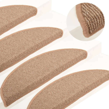 vidaXL 15 db világosbarna lépcsőszőnyeg 56 x 17 x 3 cm lakástextília