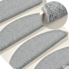 vidaXL 15 db világosszürke lépcsőszőnyeg 65 x 24 x 4 cm lakástextília
