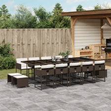 vidaXL 15 részes barna polyrattan kerti ülőgarnitúra párnákkal kerti bútor