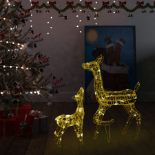 vidaXL 160 LED-es meleg fehér akril karácsonyi rénszarvascsalád karácsonyi dekoráció