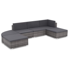 vidaXL 16 darabos szürke kültéri polyrattan ülőgarnitúra kerti bútor