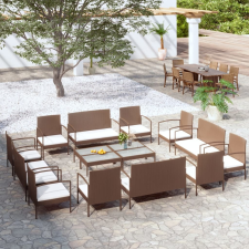 vidaXL 16 részes barna polyrattan kerti ülőgarnitúra párnákkal kerti bútor