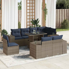vidaXL 16 részes szürke polyrattan akácfa kerti ülőgarnitúra párnákkal kerti bútor