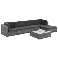 vidaXL 17 darabos szürke kültéri polyrattan ülőgarnitúra kerti bútor