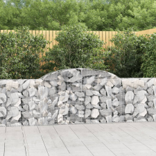 vidaXL 17 db íves horganyzott vas gabion kosár 300x30x80/100 cm kerti tárolás