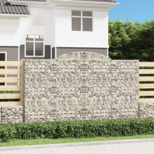 vidaXL 17 db íves horganyzott vas gabion kosár 300x50x180/200 cm kerti tárolás