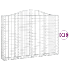 vidaXL 18 db íves horganyzott vas gabion kosár 200x30x140/160 cm (3145486) kerti tárolás