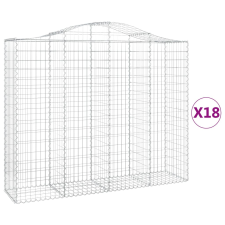 vidaXL 18 db íves horganyzott vas gabion kosár 200x50x160/180 cm (3145717) kerti tárolás