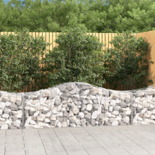 vidaXL 18 db íves horganyzott vas gabion kosár 200x50x60/80 cm kerti dekoráció
