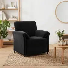vidaXL 1 személyes kanapé Fekete 88 x 83 x 95 cm Bársony bútor
