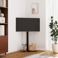 vidaXL 1-szintes fekete sarok TV-állvány 32-65 hüvelyk tv állvány és fali konzol