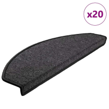 vidaXL 20 db antracitszürke lépcsőszőnyeg 65x24x4 cm lakástextília