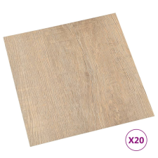 vidaXL 20 db barna öntapadó PVC padlólap 1,86 m² (330141) járólap