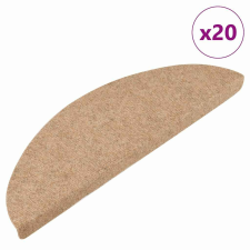 vidaXL 20 db bézs öntapadó lépcsőszőnyeg 56 x 17 x 3 cm lakástextília