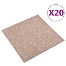 vidaXL 20 db bézs szőnyegpadlólap 5 m² 50 x 50 cm lakástextília