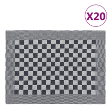 vidaXL 20 db fekete-fehér pamut konyhai törölköző 50 x 70 cm lakástextília