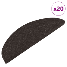 vidaXL 20 db fekete öntapadó lépcsőszőnyeg 56 x 17 x 3 cm lakástextília