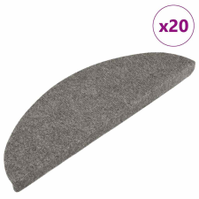 vidaXL 20 db fekete öntapadó lépcsőszőnyeg 56 x 17 x 3 cm lakástextília