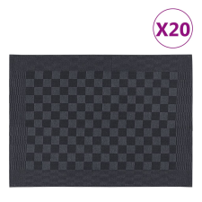 vidaXL 20 db fekete-szürke pamut konyhai törölköző 50 x 70 cm lakástextília