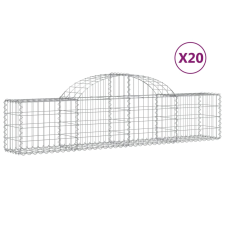 vidaXL 20 db íves horganyzott vas gabion kosár 200x30x40/60 cm kerti tárolás