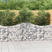 vidaXL 20 db íves horganyzott vas gabion kosár 200x30x80/100 cm kerti dekoráció