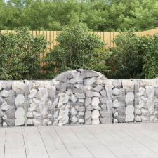 vidaXL 20 db íves horganyzott vas gabion kosár 200x30x80/100 cm bútor