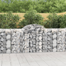 vidaXL 20 db íves horganyzott vas gabion kosár 200x50x100/120 cm kerti tárolás