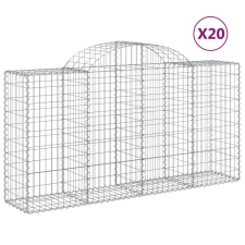 vidaXL 20 db íves horganyzott vas gabion kosár 200x50x100/120 cm (3146335) kerti tárolás