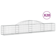 vidaXL 20 db íves horganyzott vas gabion kosár 300x30x40/60 cm (3146481) kerti tárolás