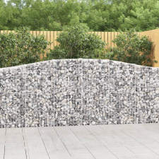 vidaXL 20 db íves horganyzott vas gabion kosár 400x30x100/120 cm kerti tárolás