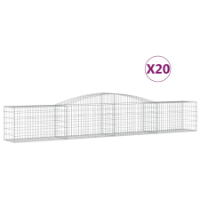 vidaXL 20 db íves horganyzott vas gabion kosár 400x50x60/80 cm (3146980) kerti tárolás