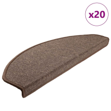 vidaXL 20 db kávébarna lépcsőszőnyeg 65x24x4 cm lakástextília