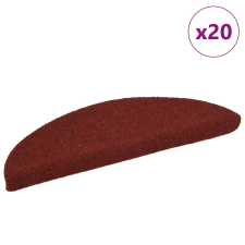 vidaXL 20 db piros öntapadó lépcsőszőnyeg 56 x 17 x 3 cm lakástextília
