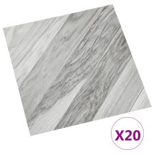 vidaXL 20 db szürke csíkos öntapadó PVC padlólap 1,86 m² (330136) építőanyag