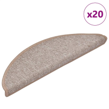 vidaXL 20 db világosbarna lépcsőszőnyeg 56x17x3 cm lakástextília