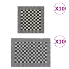 vidaXL 20-részes fekete-fehér pamut törölközőszett lakástextília