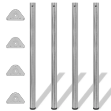 vidaXL 242147 4 Height Adjustable Table Legs Brushed Nickel 1100 mm bútor