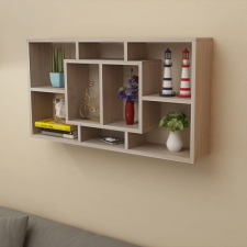 vidaXL 242549 Floating Wall Display Shelf 8 Compartments Oak Colour bútor