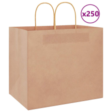 vidaXL 250 db barna kraft papírzacskók fogantyúkkal 32x22x28 cm ajándéktasak