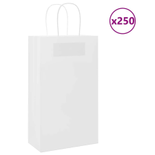 vidaXL 250 db fehér kraft papírzacskók fogantyúkkal 21x11x36 cm ajándéktasak