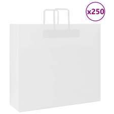 vidaXL 250 db fehér kraft papírzacskók fogantyúkkal 54x15x49 cm ajándéktasak