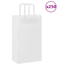 vidaXL 250 db fehér papírzacskók fogantyúkkal 21x11x36 cm ajándéktasak